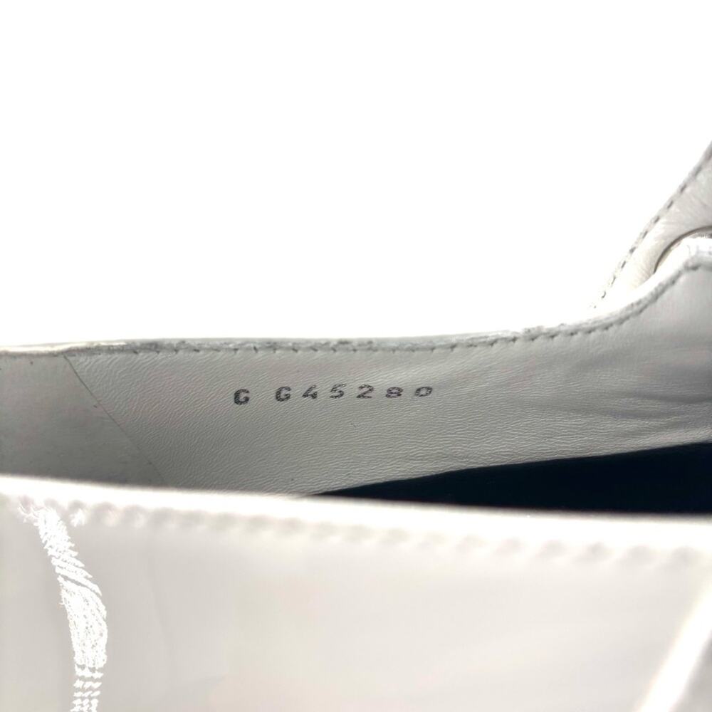 Chanel CC Logo Turnlock Calfskin Patent Leather Cap Toe Maryjane Flats Shoes 37 - Picture 12 of 13